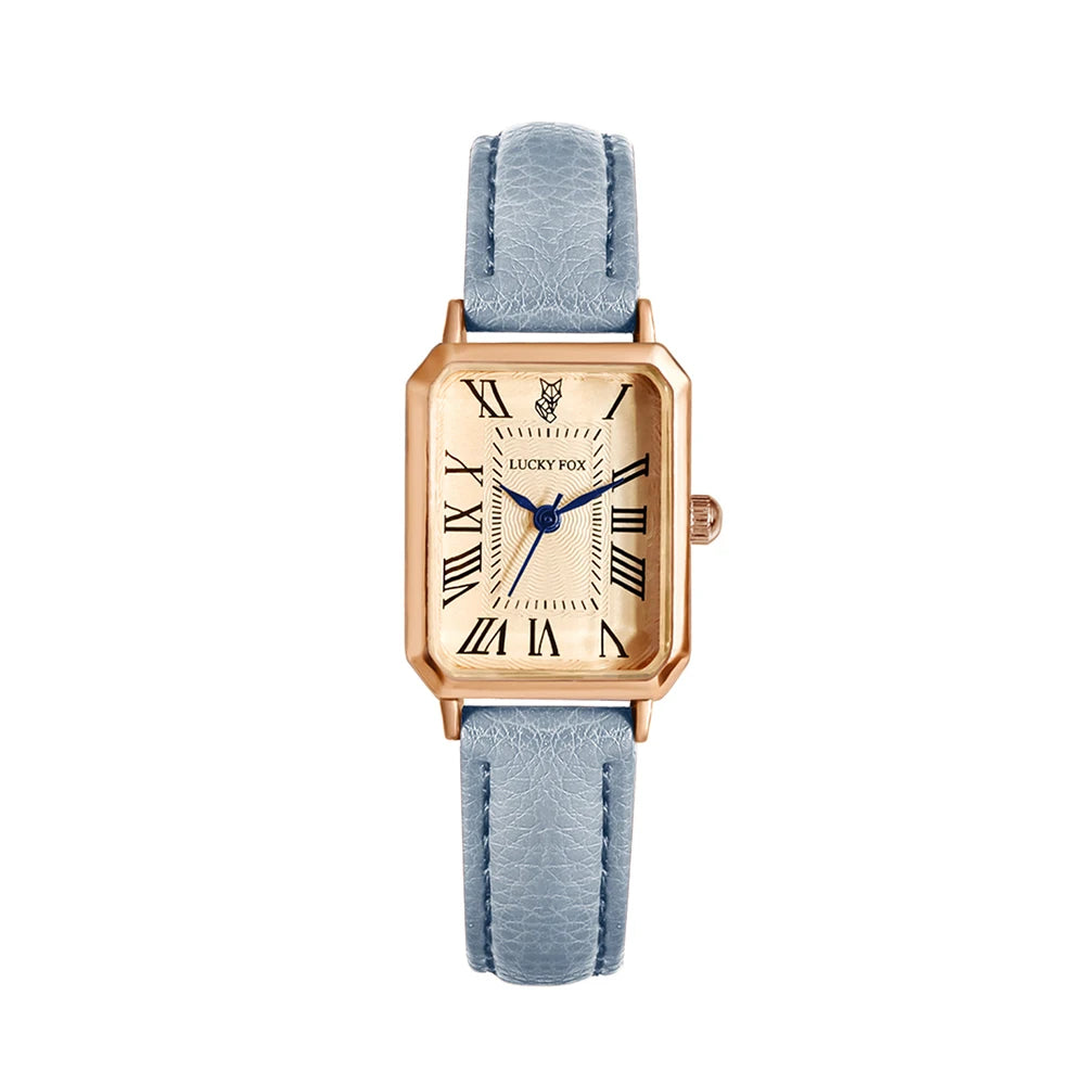 Retro Digital Square Dial Watch - Fashionable Quartz Leather Strap Wristwatch For Women Gift Casual Style
