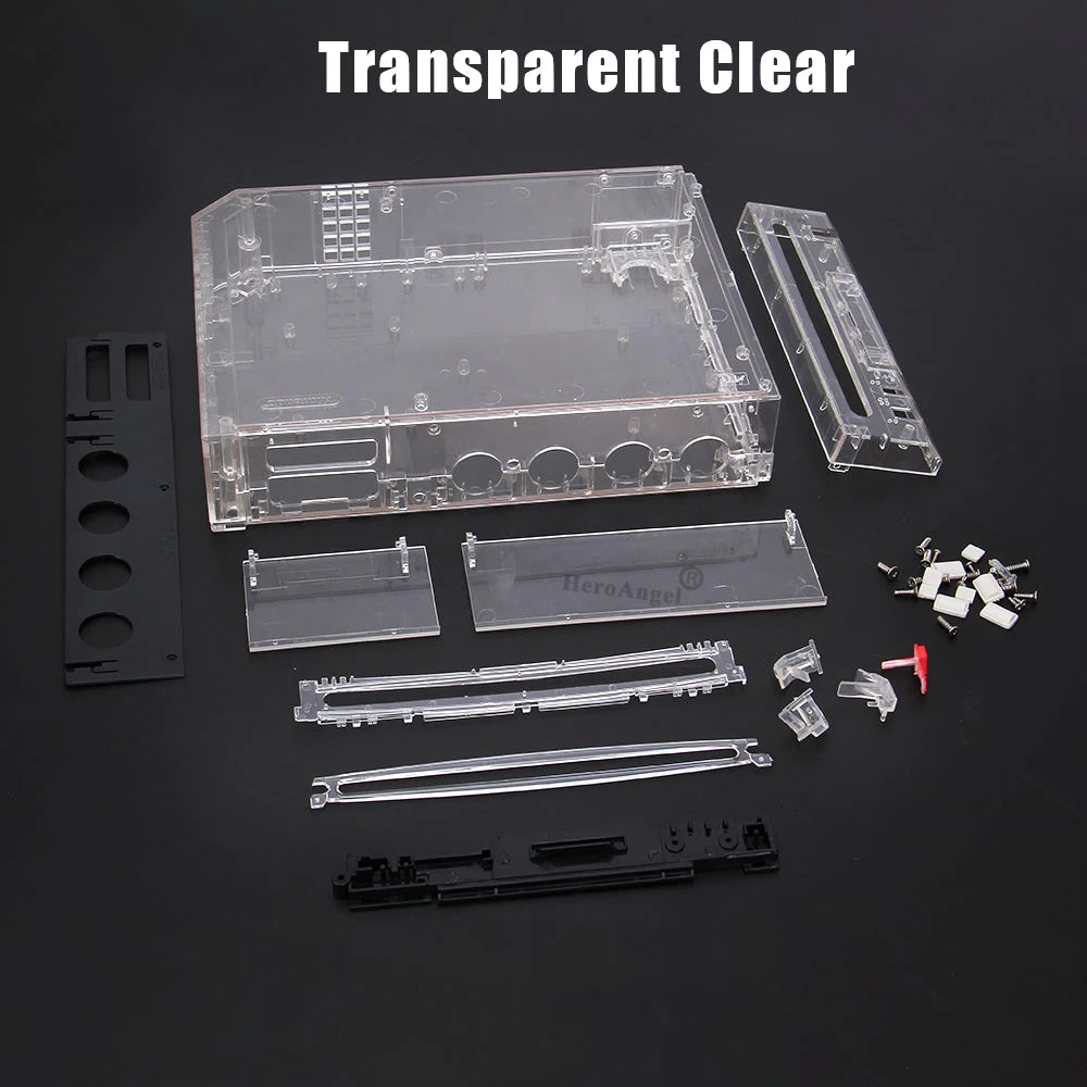 TRN Black Full Case Cover for Wii – Transparent Housing Shell with Buttons for Nintendo Wii Game Console