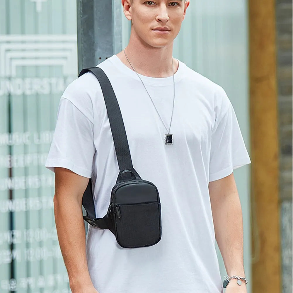 Trendy Men's Oxford Cloth Shoulder Bag | Casual Crossbody Single Shoulder Bag | Diagonal Day Tide Small Square Bag