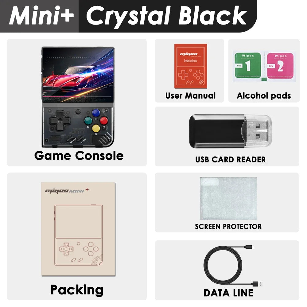 MIYOO Mini Plus V2 Portable Retro Handheld Game Console — IPS Screen Classic Linux Gaming System, Children’s Gift