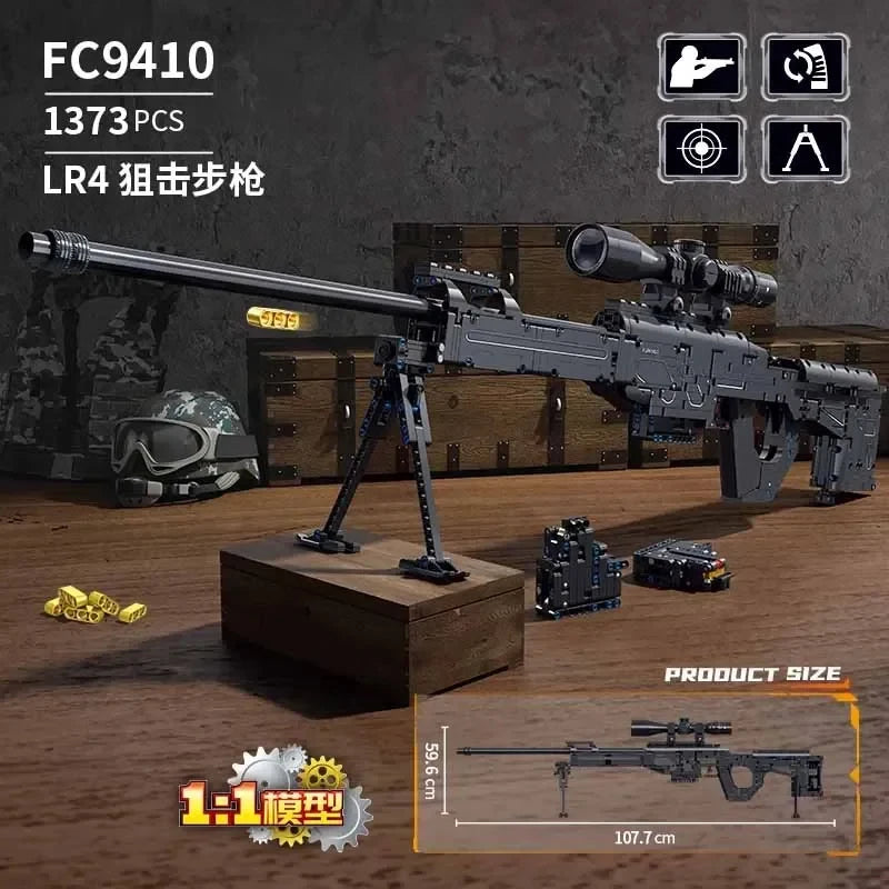 AWM, LR4, M416 & 95 Sniper Rifle Building Block Toy β Realistic Gun Model for Kids, Educational & Holiday Gift
