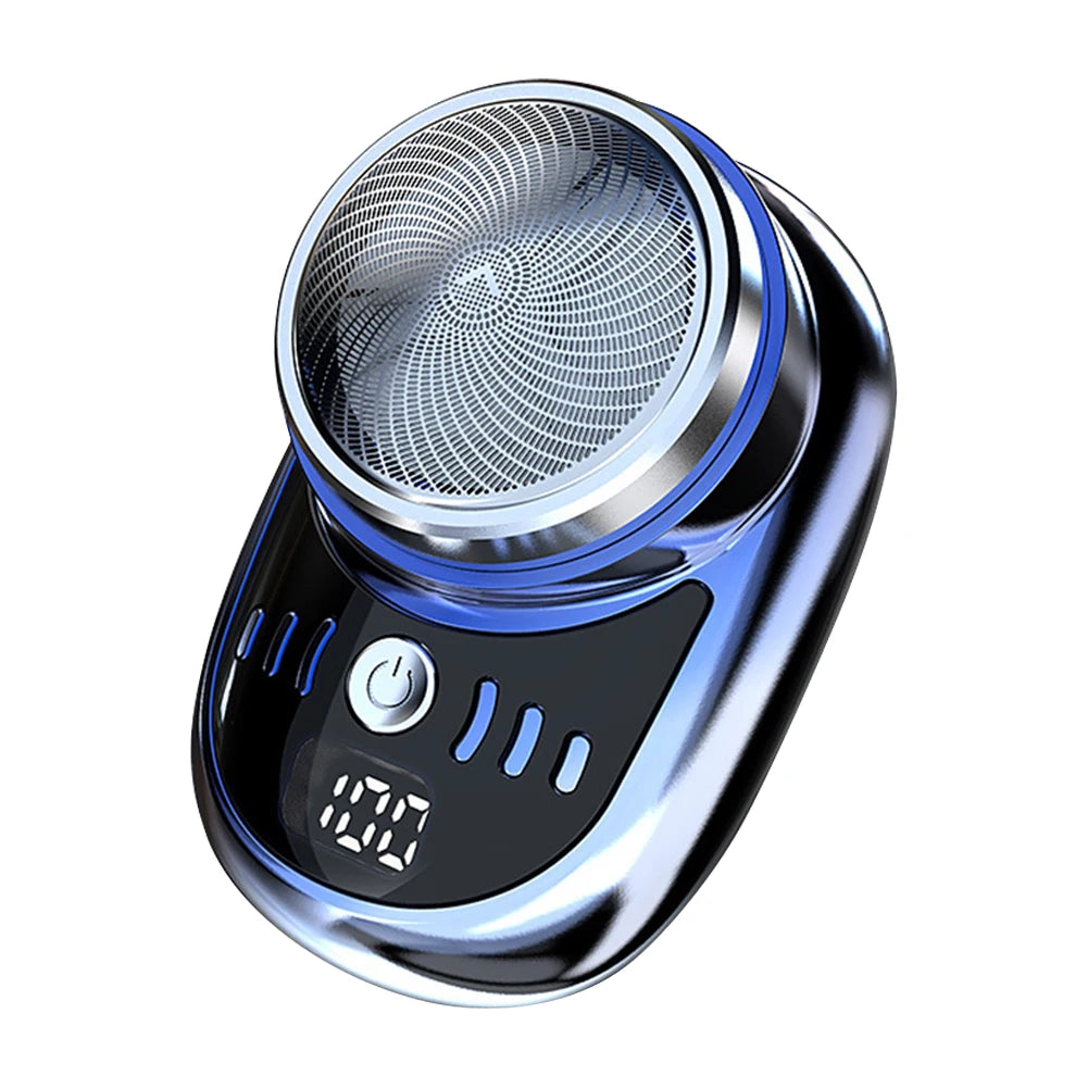 Mini Electric Shaver β Portable USB Rechargeable Travel Razor with Digital Display & Detachable Head for Beard