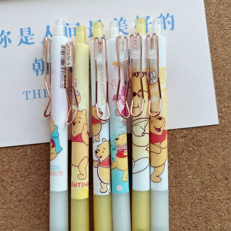 Anime Winnie the Pooh Gel Pen – 0.5mm Black Ink, Kawaii Student Stationery & Kids Gift