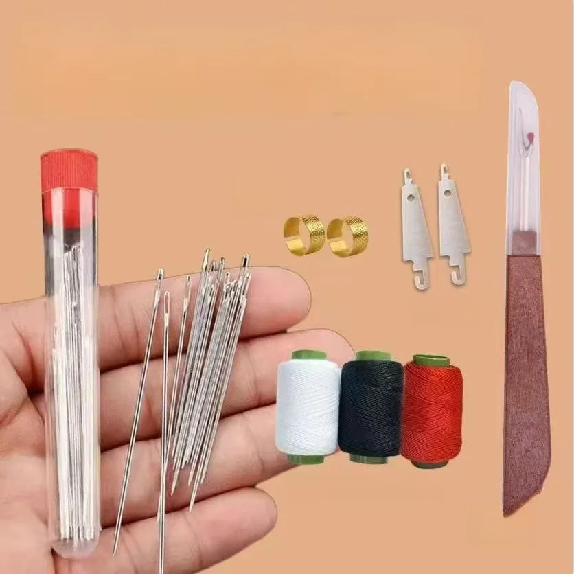 34PCS Hand Sewing Tool Set β Large Eye Stainless Steel Needles with Threaders for DIY Clothing Repair, Embroidery & Craft Supplies