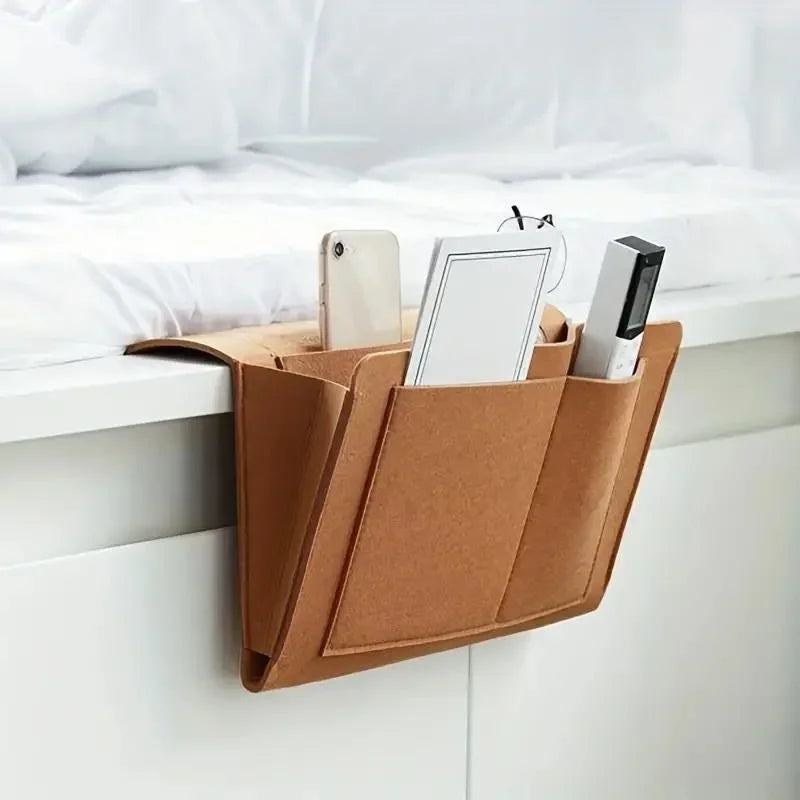 Bedside Hanging Storage Organizer β Phone, Remote, Tissue & Book Holder for Home