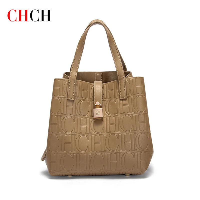 CHCH Women's Tote Bag - New Steel Embossed Handheld Bun Shopping Bag for Mothers