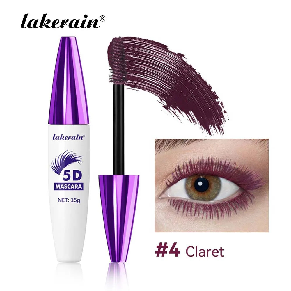 Red Wine Brown 5D Mascara β 3D Curling, Waterproof, Non-Smudge, Fast-Dry Eyelash Extension Makeup