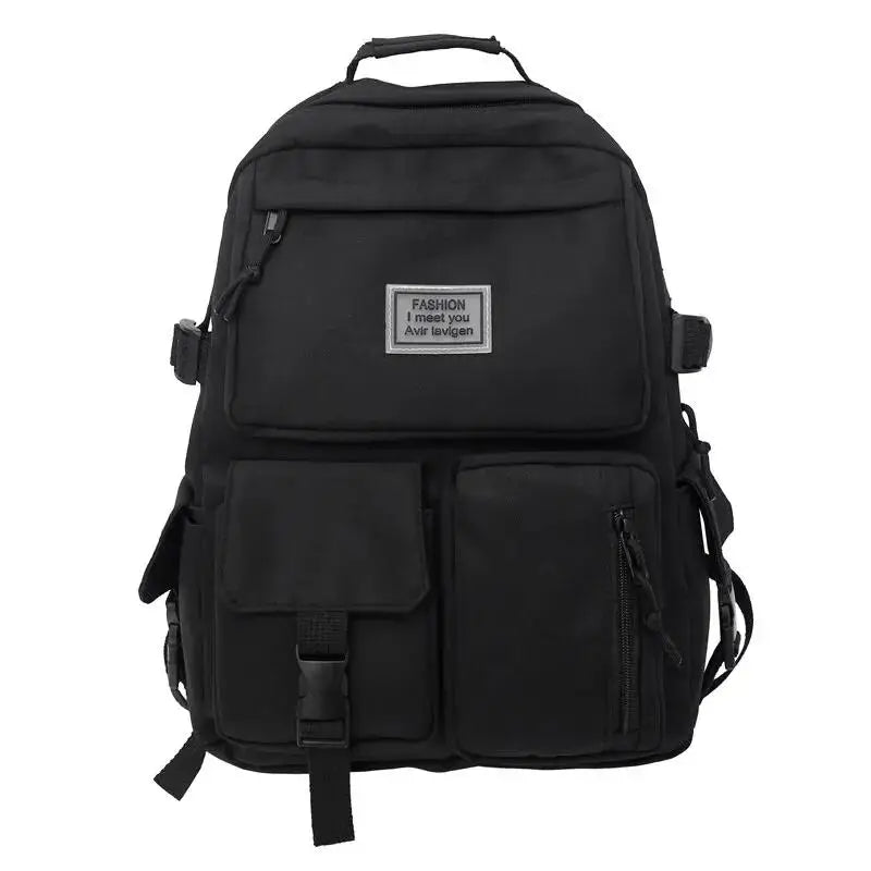 Multi-Pocket Nylon Backpack — Large-Capacity School & Computer Bag for Men & Women