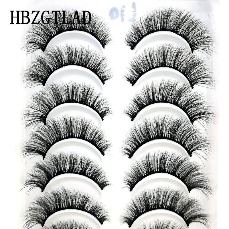 HBZGTLAD 10 Pairs 3D Faux Mink False Eyelashes – Natural Long Look Short Mink Lash Extensions for Makeup & Beauty