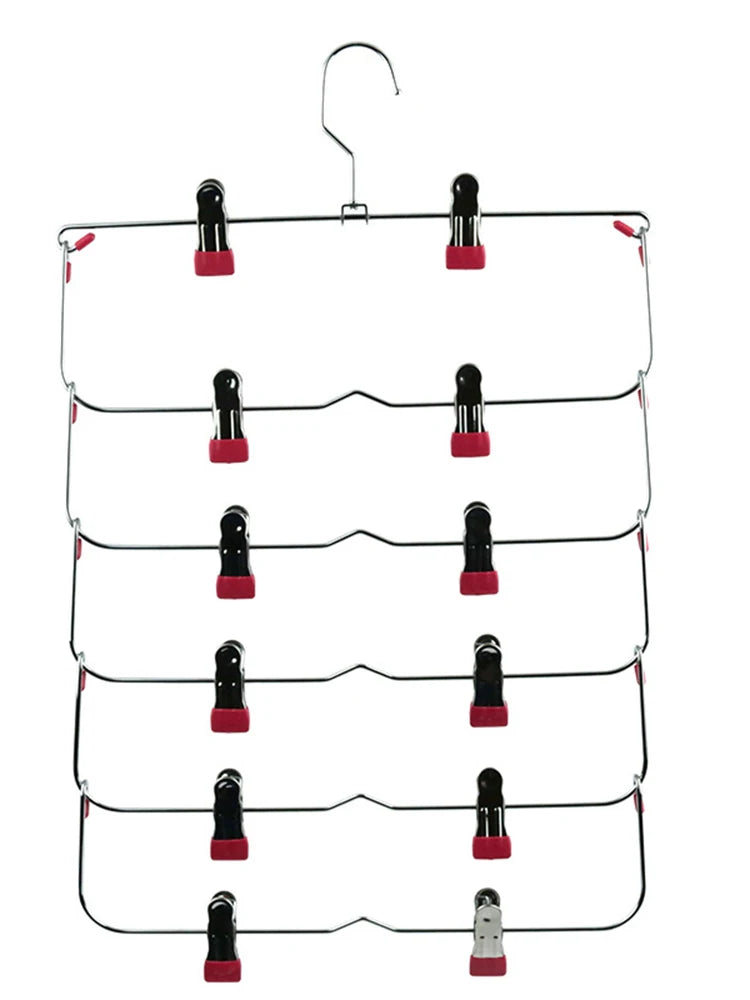 Multi-Functional Folding Multi-Layer Pants Rack β Anti-Slip Seamless Wardrobe Hanger for Home Storage