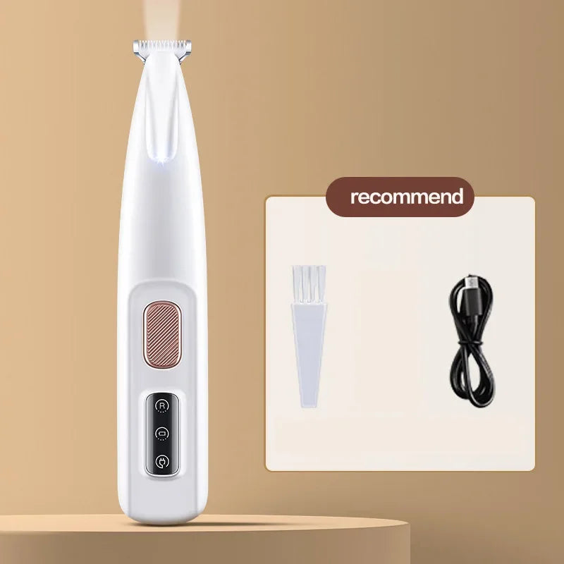 New Dog Paw Trimmer with LED Light – Waterproof Pet Hair Clipper with LED Display & 18mm Wide Blade for Grooming