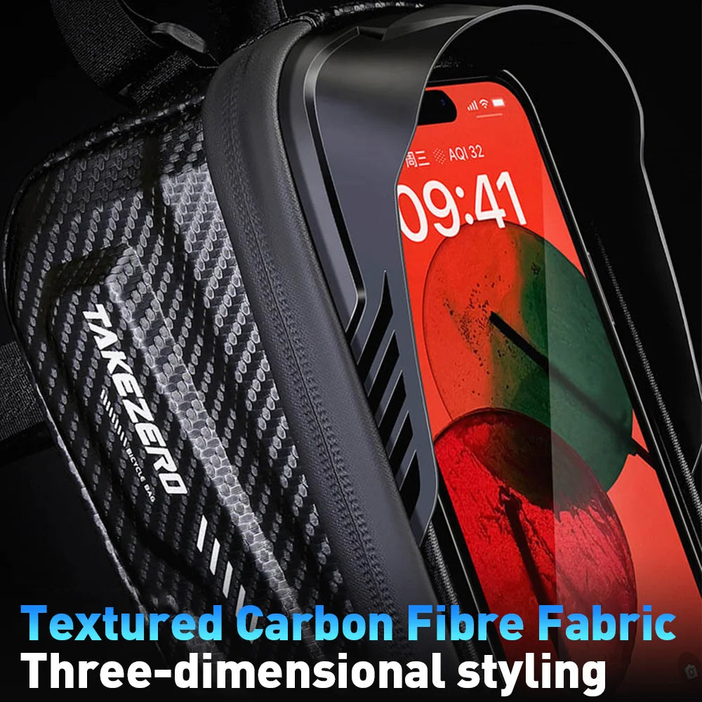 NEWBOLER Bicycle Bag – Waterproof Cycling Top Tube Frame Bag with 6.5-Inch Phone Case, Touch Screen Storage for MTB and Road Bikes