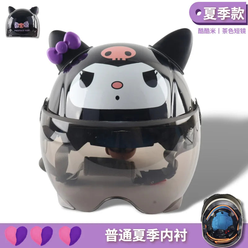 Cartoon Electric Car Helmet for Kids – Cute Half Helmet, Creative Safety Protective Gear for Children & Students