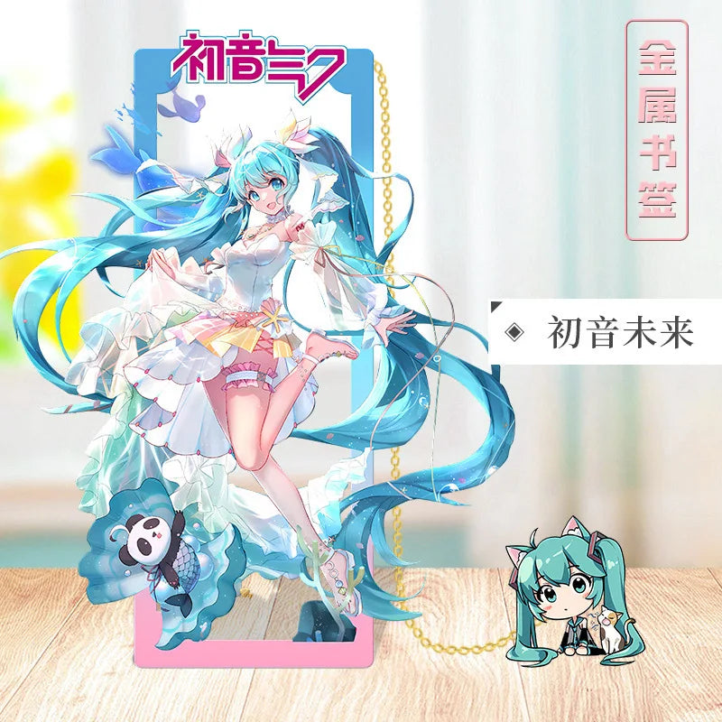 Hatsune Miku Metal Bookmarks – Perfect Gift for Anime Fans, Two-Dimensional Anime Figure Stationery