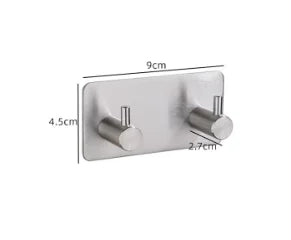 Stainless Steel Self-Adhesive Wall Hooks – Rustproof 3M Sticky Hooks for Towels, Robes, Coats, and Clothes in Bathroom or Kitchen