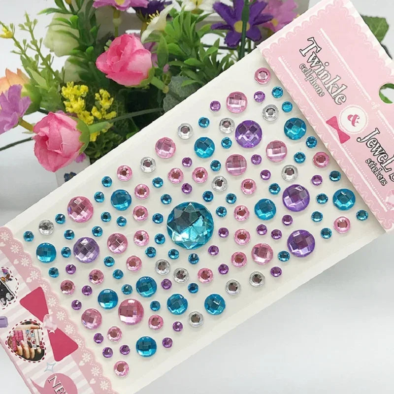 Glitter Face Rhinestone Stickers - Kids Eye & Face Diamond Jewels for Festival Makeup, Parties & Creative Looks