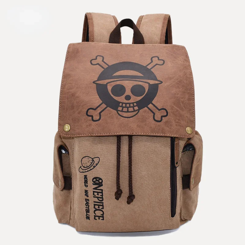 One Piece & Naruto Anime Canvas Backpack β School Shoulder Bag for Primary & Secondary Students, Gift Idea