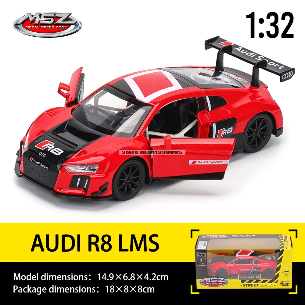 MSZ 1:32 Die-Cast Car Model — Porsche 911 GT3 RS, Audi, BMW & Nissan Alloy Toy Collectible, Decorative Gift for Kids & Adults