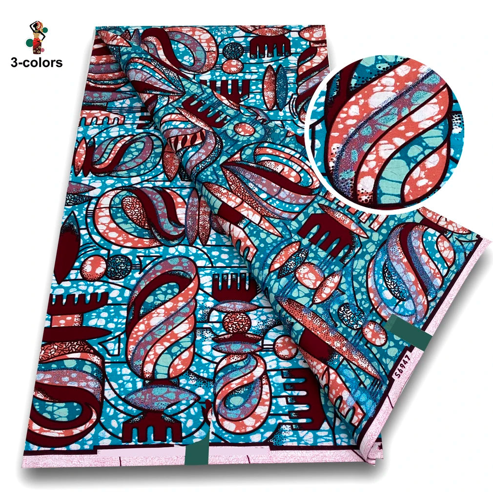 100% Cotton African Wax Print Fabric - Soft Golden Ankara Pagne for Nigerian Fashion & Traditional Wear