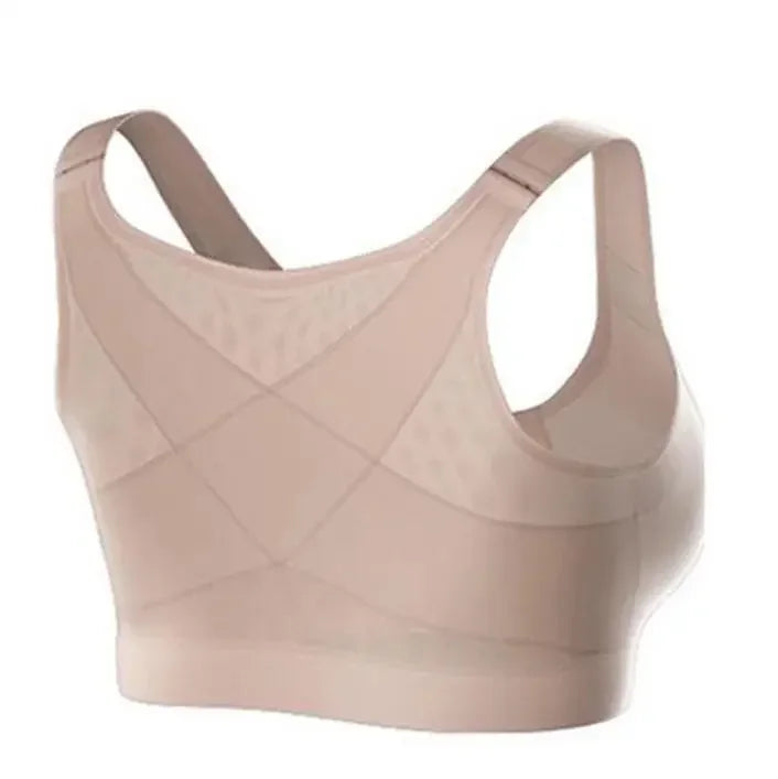 Front Closure Posture Corrector Push Up Bra – Shockproof Sports Support Vest for Women, Lift Up Cross Back Fitness Underwear