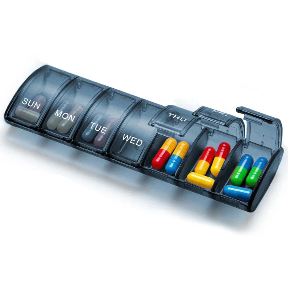 Weekly Pill Organizer - Extra-Large Medicine & Vitamin Planner Case for Travel and Daily Use
