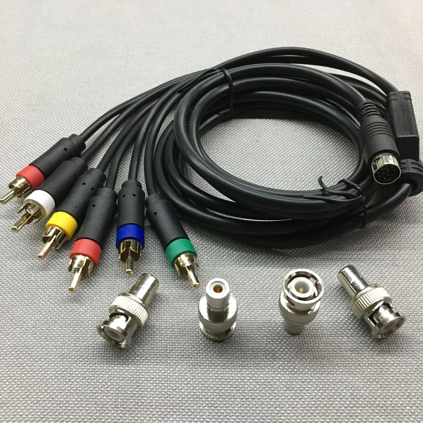 SEGA Saturn RGB/RGBS RCA Composite AV Cable for PVM BVM NEC XM Scalers BNC RGB+Sync Retro Gaming Video Connection Cable