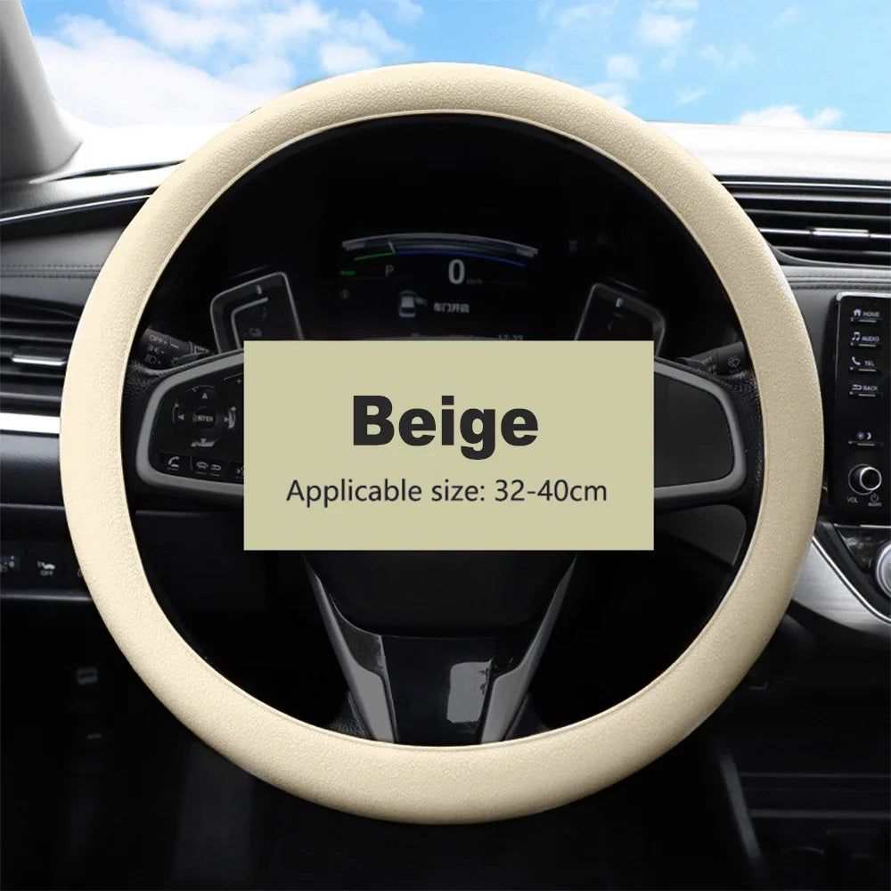 Breathable Silicone Steering Wheel Cover - Non-Slip Universal 38cm Car Wheel Protector for Summer Driving Comfort