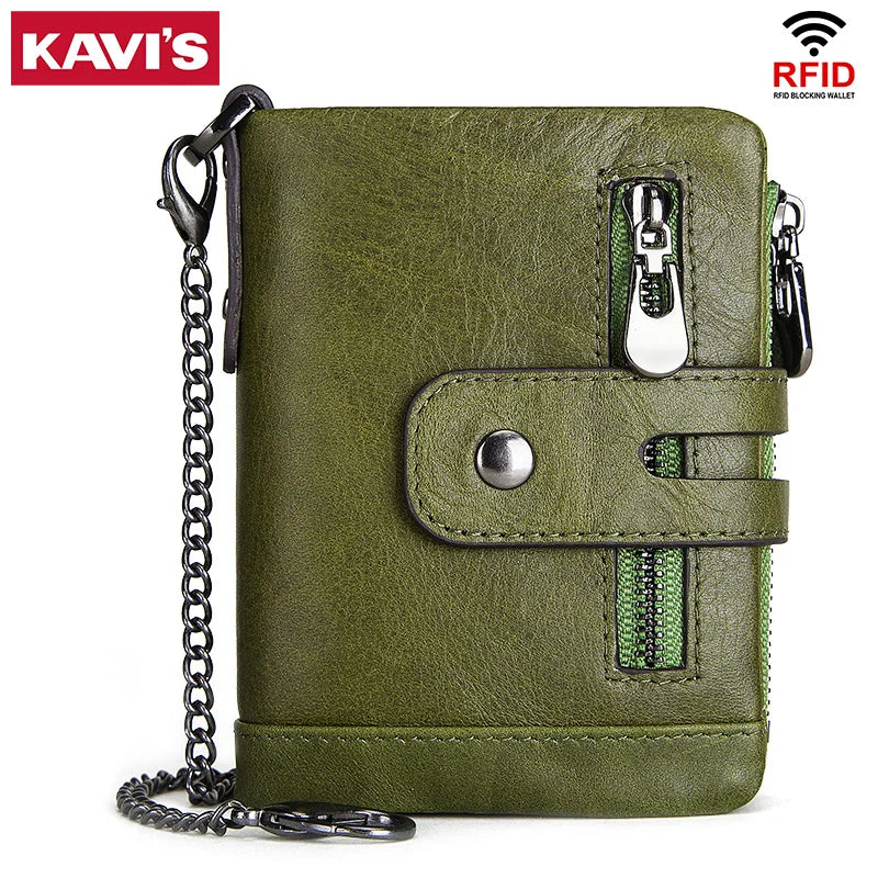 Fashion Women’s Leather Wallet — Genuine Leather Clutch with Hasp & Double Zipper, Short Coin Pocket and ID Card Holder Purse