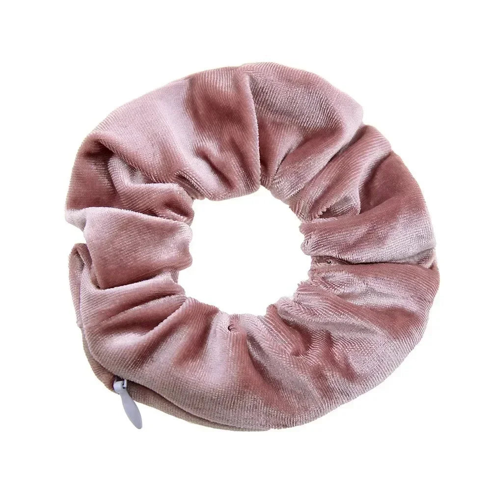 Portable Secret Hair Tie Storage Case β Hidden Scrunchie with Zipper for Key, Cash & Jewelry (Travel/Outdoor)