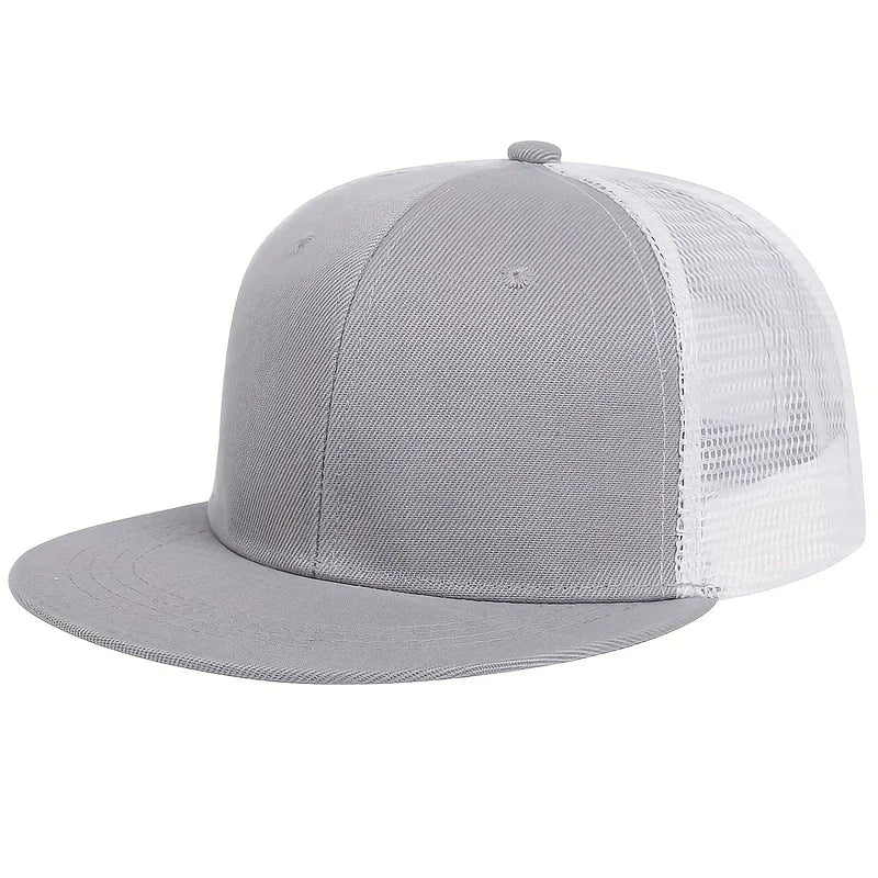 Fashion Mesh Baseball Cap – Camouflage Solid Color Snapback Trucker Hat for Outdoor Sports