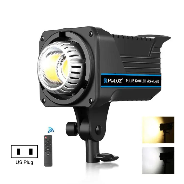 PULUZ 120W Studio Video Light - 220V Dual Color Temperature LED Light with Built-In Cooling & Remote Control