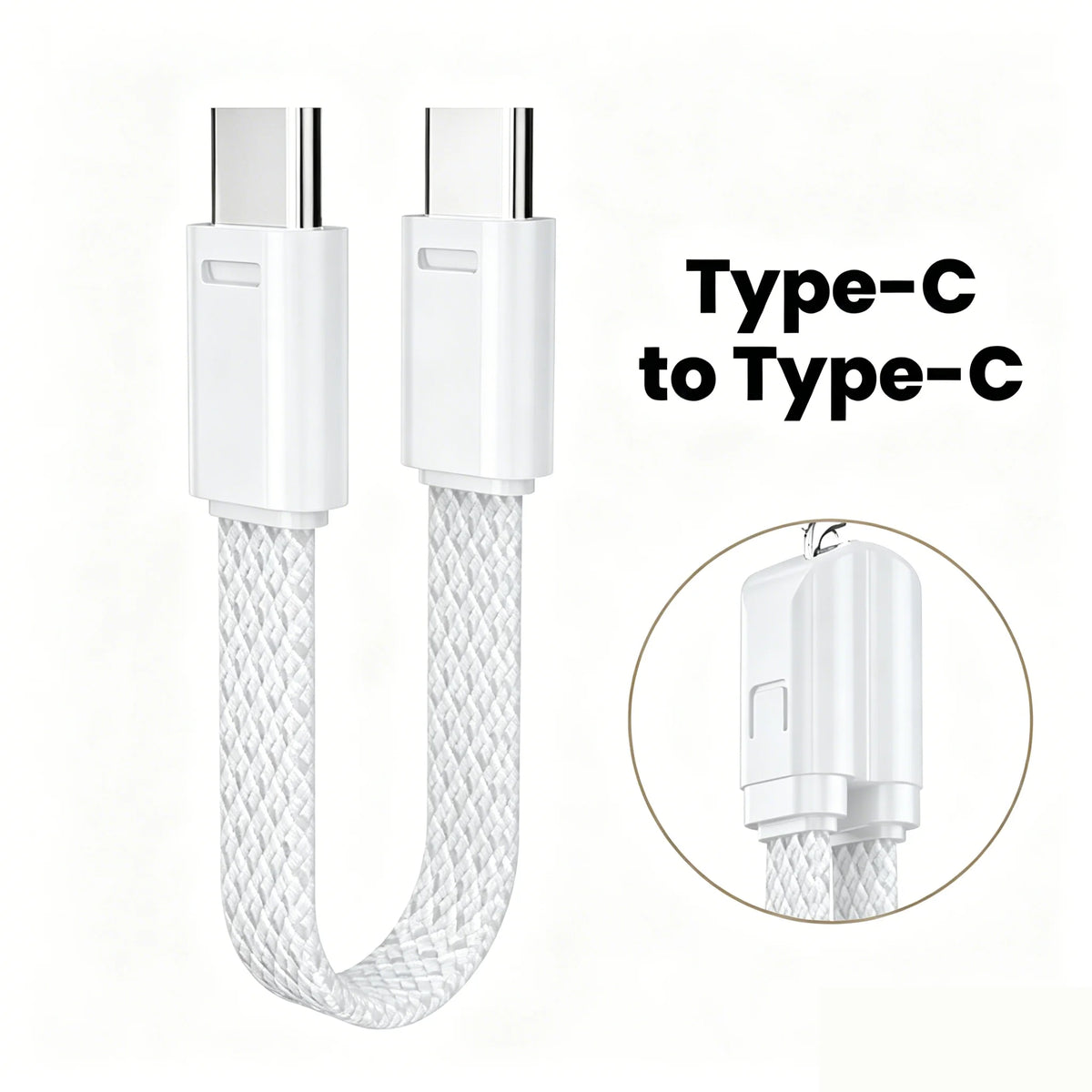 OLAF 60W USB-C to USB-C Cable - Short Fast Charging & Data Cable for iPhone, Samsung & Xiaomi Devices