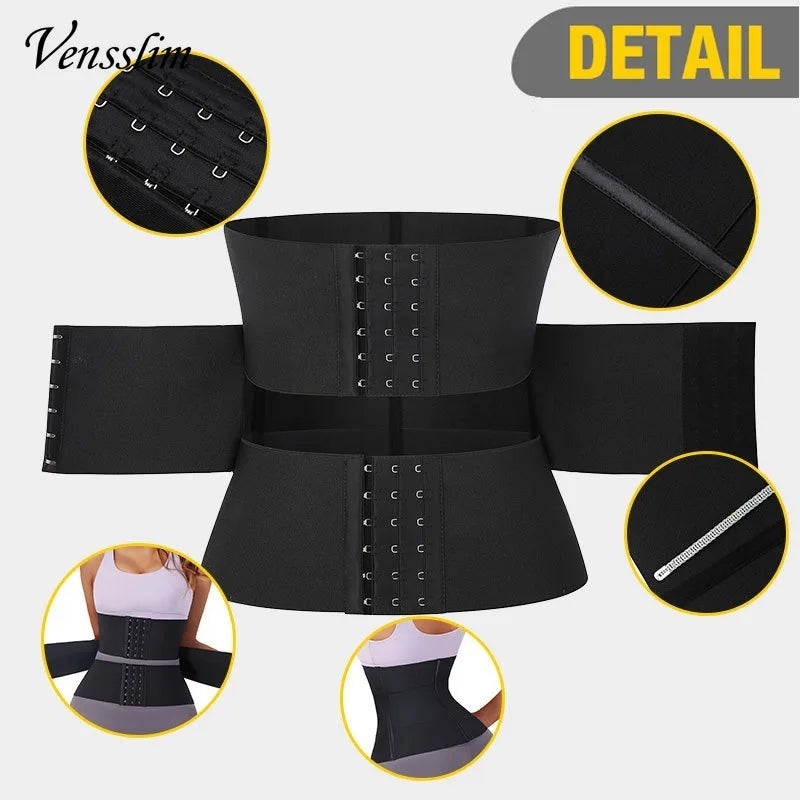 Vensslim XS-3XL Women’s Waist Trainer Belt – 3-Segment Underbust Tummy Cincher Corset Shapewear for Hourglass Slimming