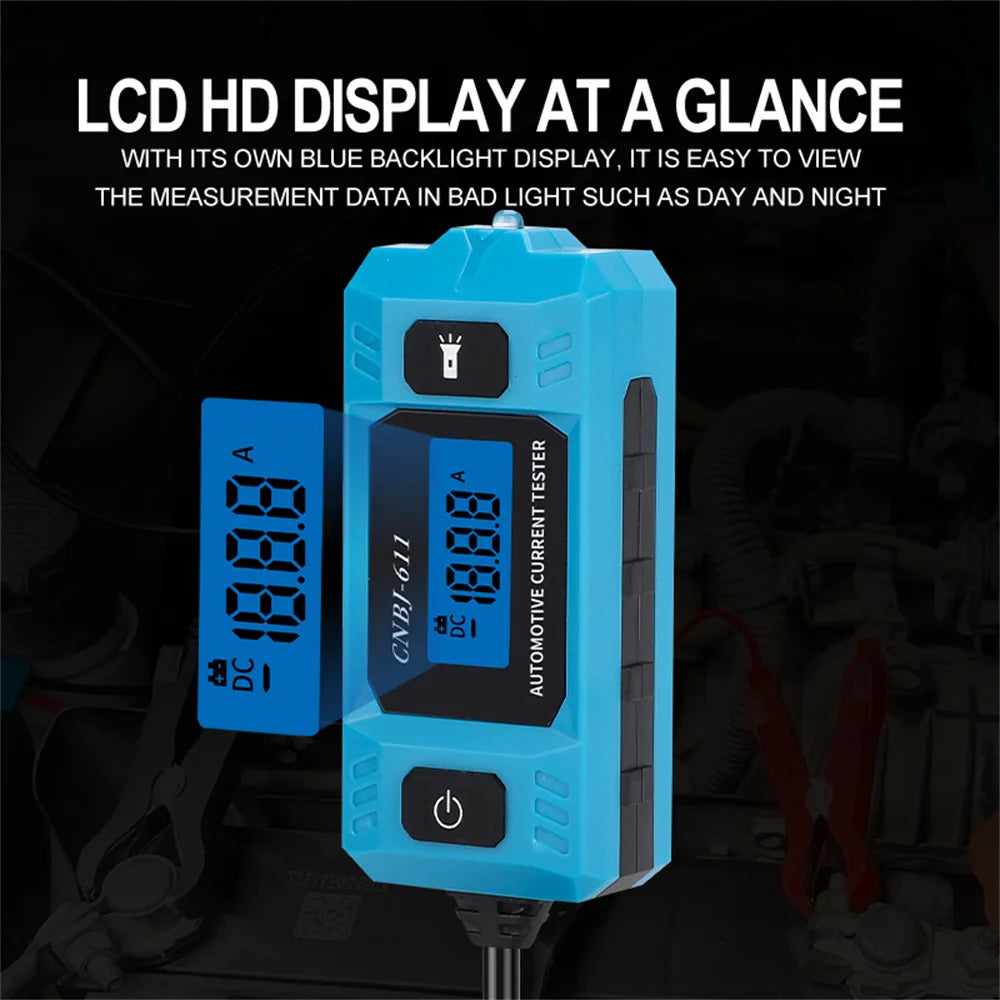 12V Automotive Circuit Tester - 0.01–19.99A Fuse Current Diagnostic & Electrical Repair Tool