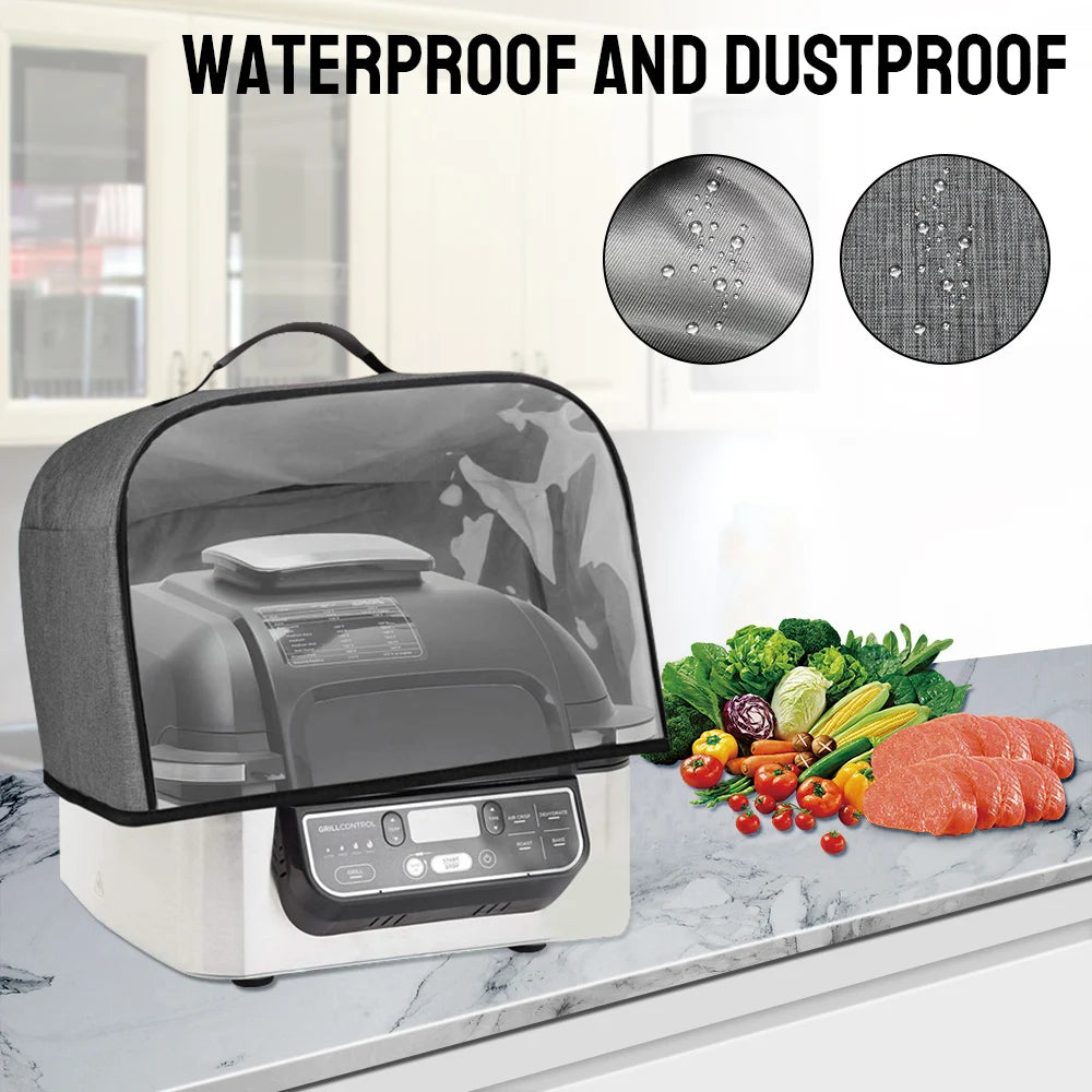 Durable Kitchen Dust Cap for Air Fryer - Household Toaster Cover with Storage Pockets, Suitable for Ninja Foodi Grill & Bread Baking