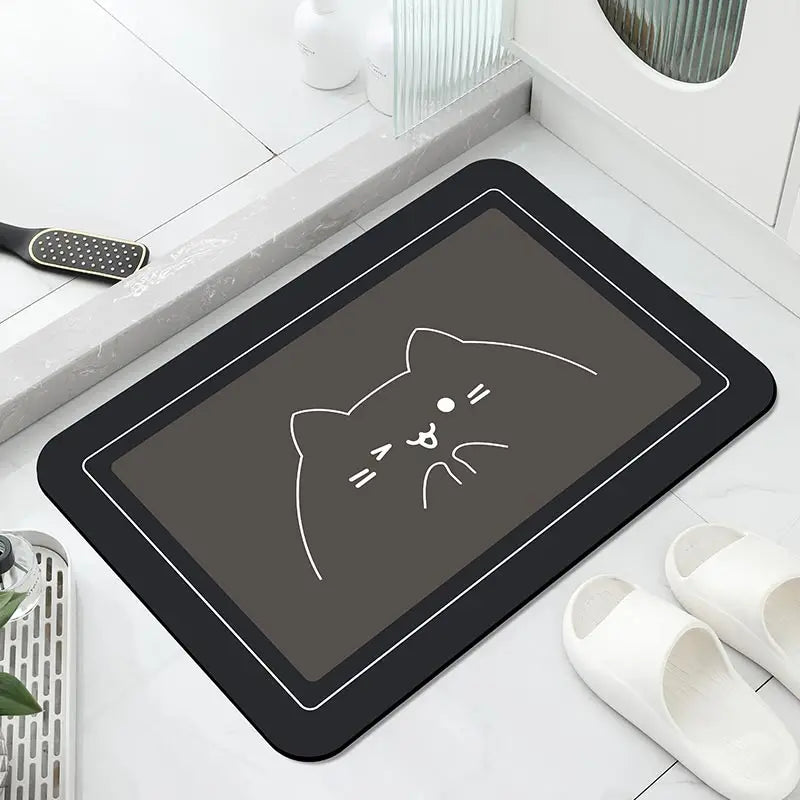Diatomaceous Earth Bath Mat β Super Absorbent, Fast-Drying, Anti-Slip Rubber Floor Mat for Bathroom, Kitchen & Laundry