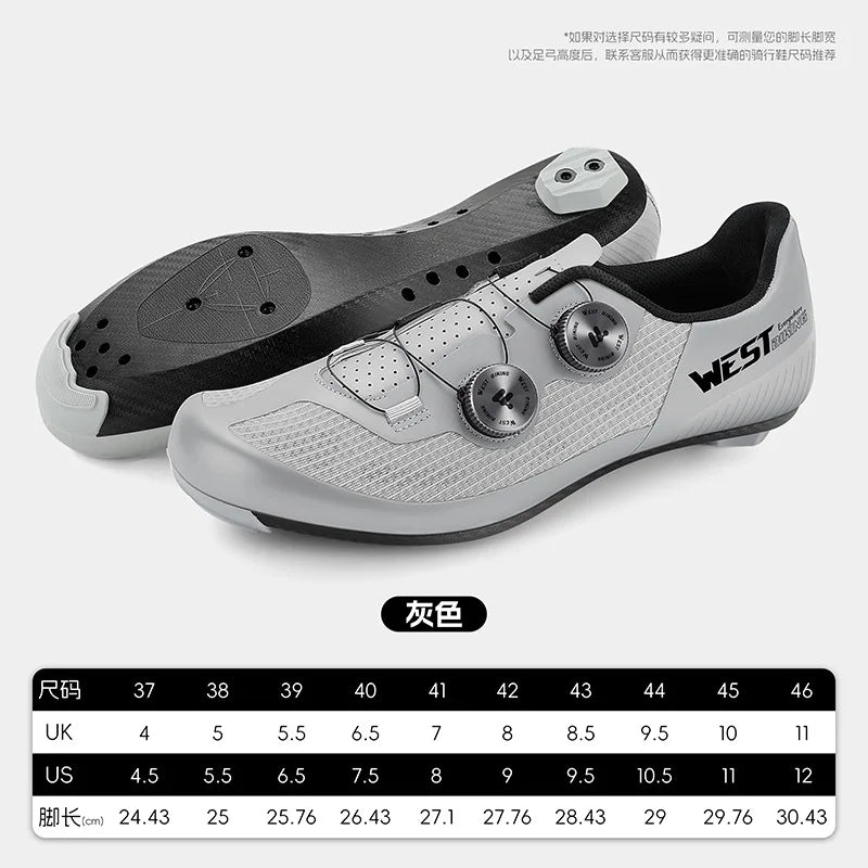 WEST BIKING Road Cycling Shoes - Breathable Mesh Clipless Bicycle Shoes with Dual Knob Buckle Closure