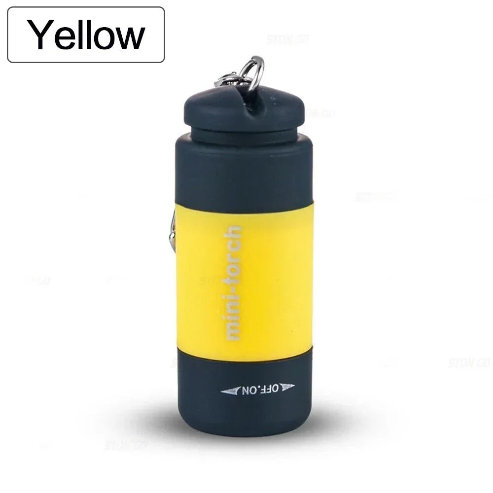 USB Rechargeable Mini Keychain Flashlight - Waterproof Portable LED Light for Hiking, Camping & Everyday Carry