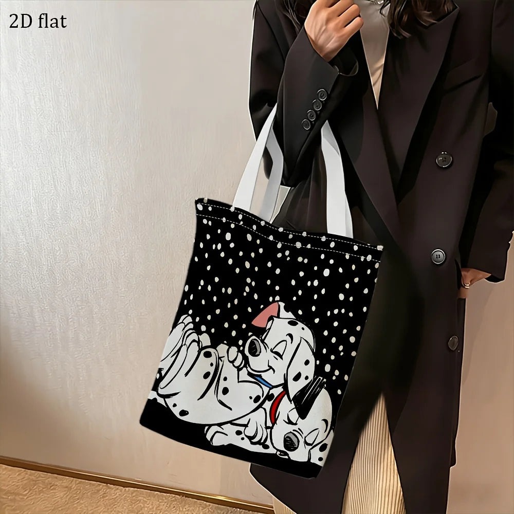 101 Dalmatians Polka Dot Tote Bag – Reusable Canvas Shopping Bag for Daily Use, Travel, School & Eco-Friendly Carry-All Handbag