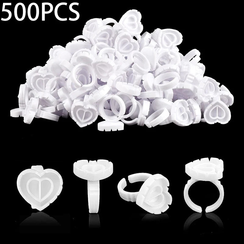 500PCS Disposable Eyelash Glue Fan Cup Rings β Holder Container for Lash Extensions, Tattoo Pigments & Eyelash Tools
