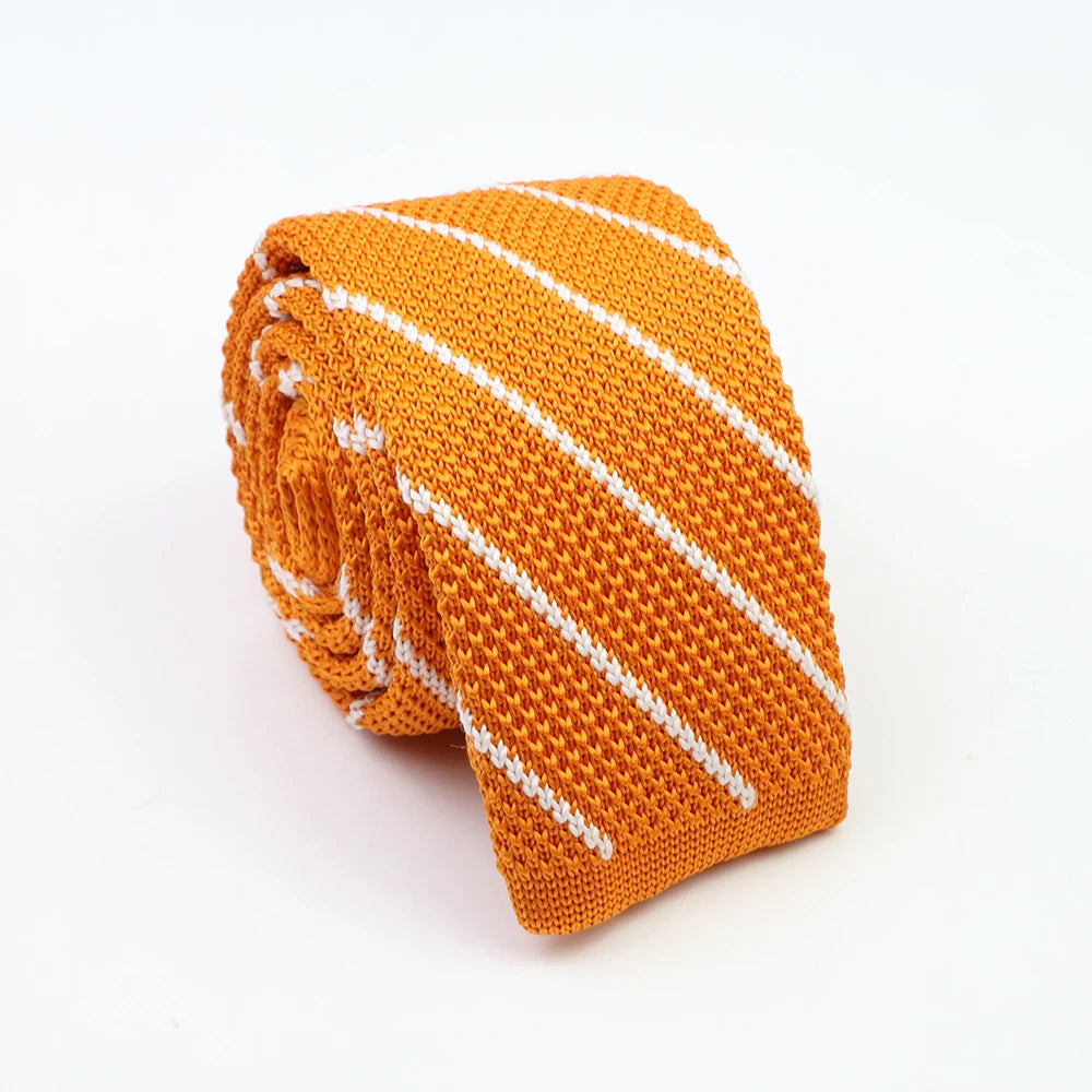Classic Knit Neck Tie for Men β 6cm Plaid & Dots Casual Business Wedding Tie