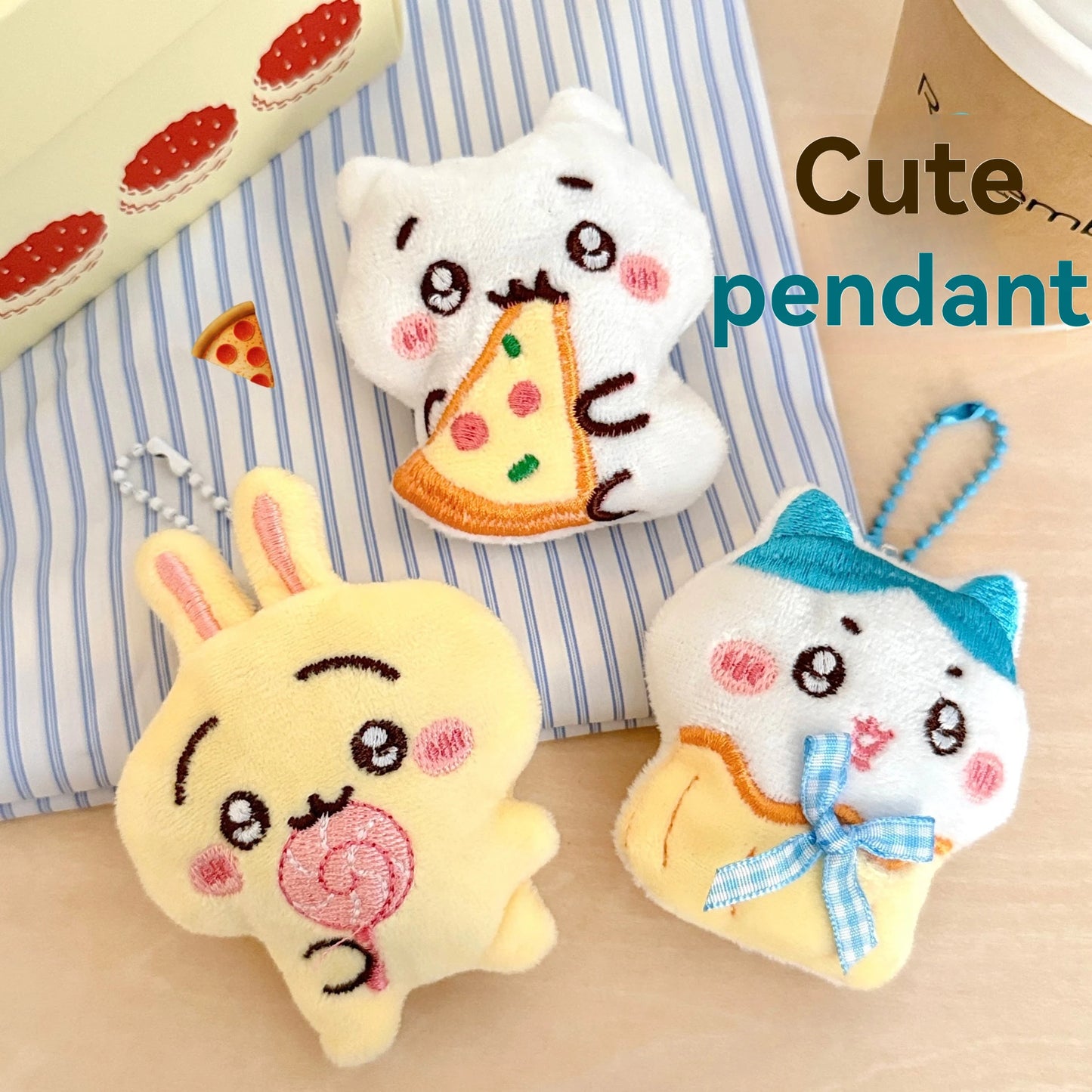 Chiikawa Plush Cartoon Pendant - 1/3PCS Cute Doll Brooch Backpack Keychain Decoration Accessories