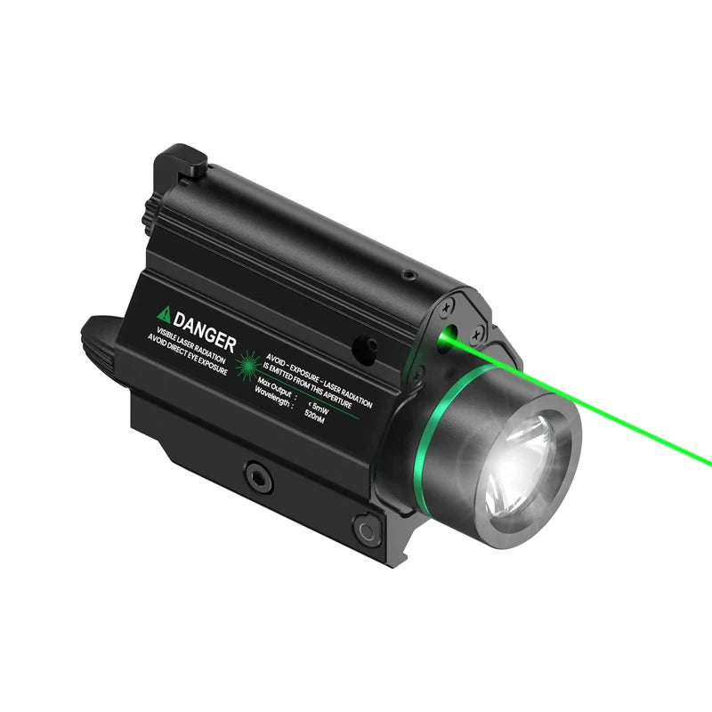 Feyachi Green/Red Laser Light Combo — 1000 Lumen LED Weapon Flashlight with Picatinny Rail Mount for Pistol & Rifle, Rechargeable