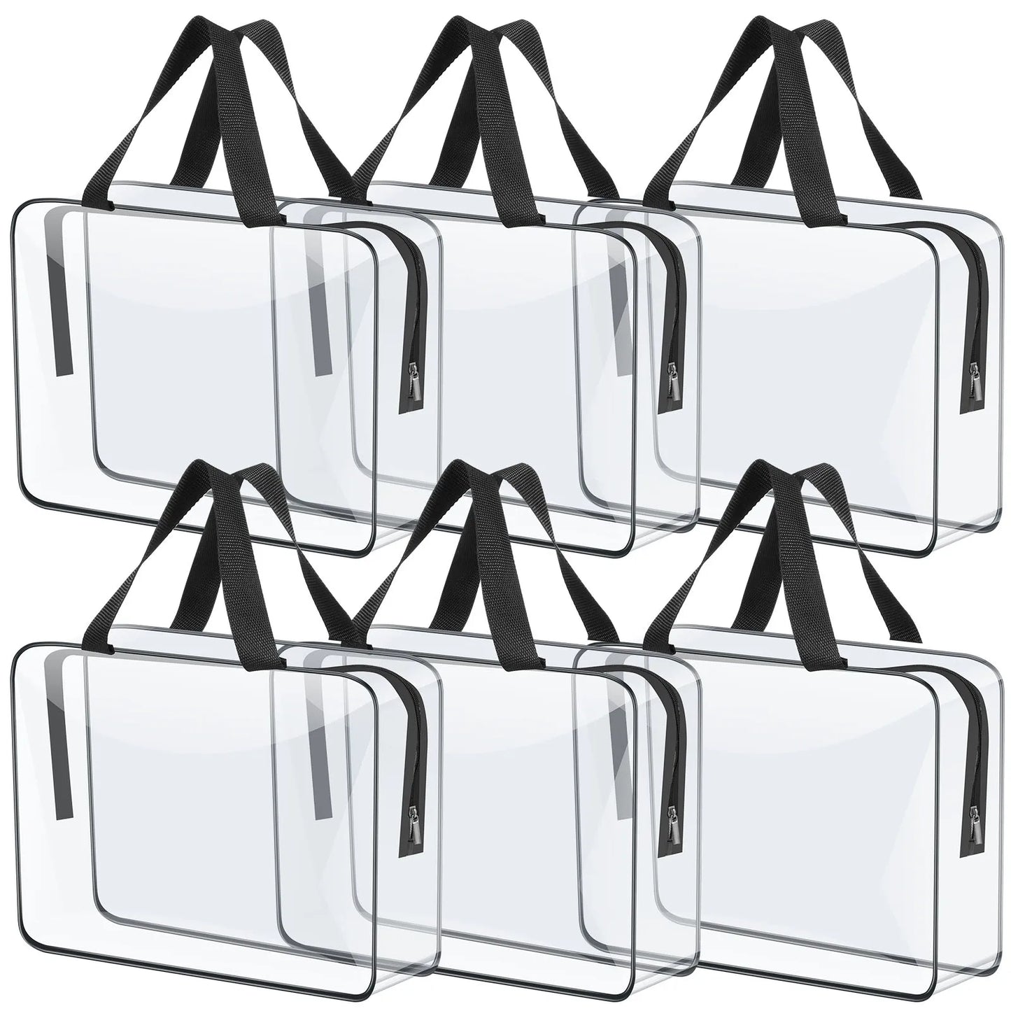 4/6-Pack PVC Makeup Storage Bags β Large Capacity Waterproof Clear Organizer with Zipper for Travel & Home