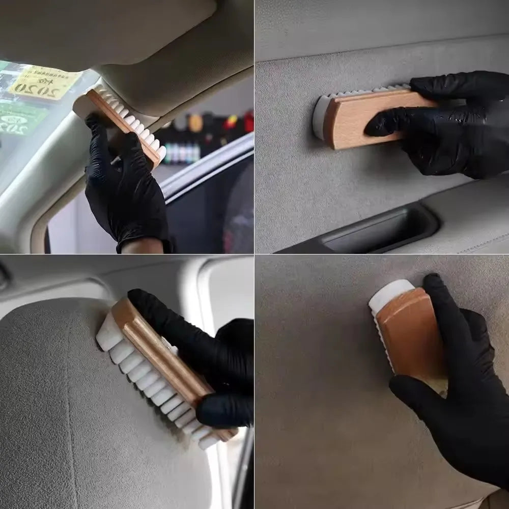 Car Interior Cleaning Brush – Alcantara, Suede, & Deerskin Plush Fabrics, Detailing Upholstery Tool for Beauty Care