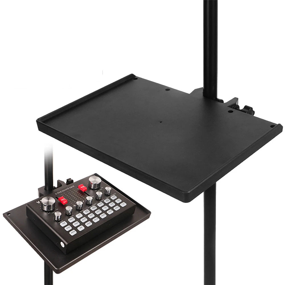 Universal Sound Card Tray for Microphone Stand - Clip for Tripod Bracket, Live Broadcast Microphone Rack Holder