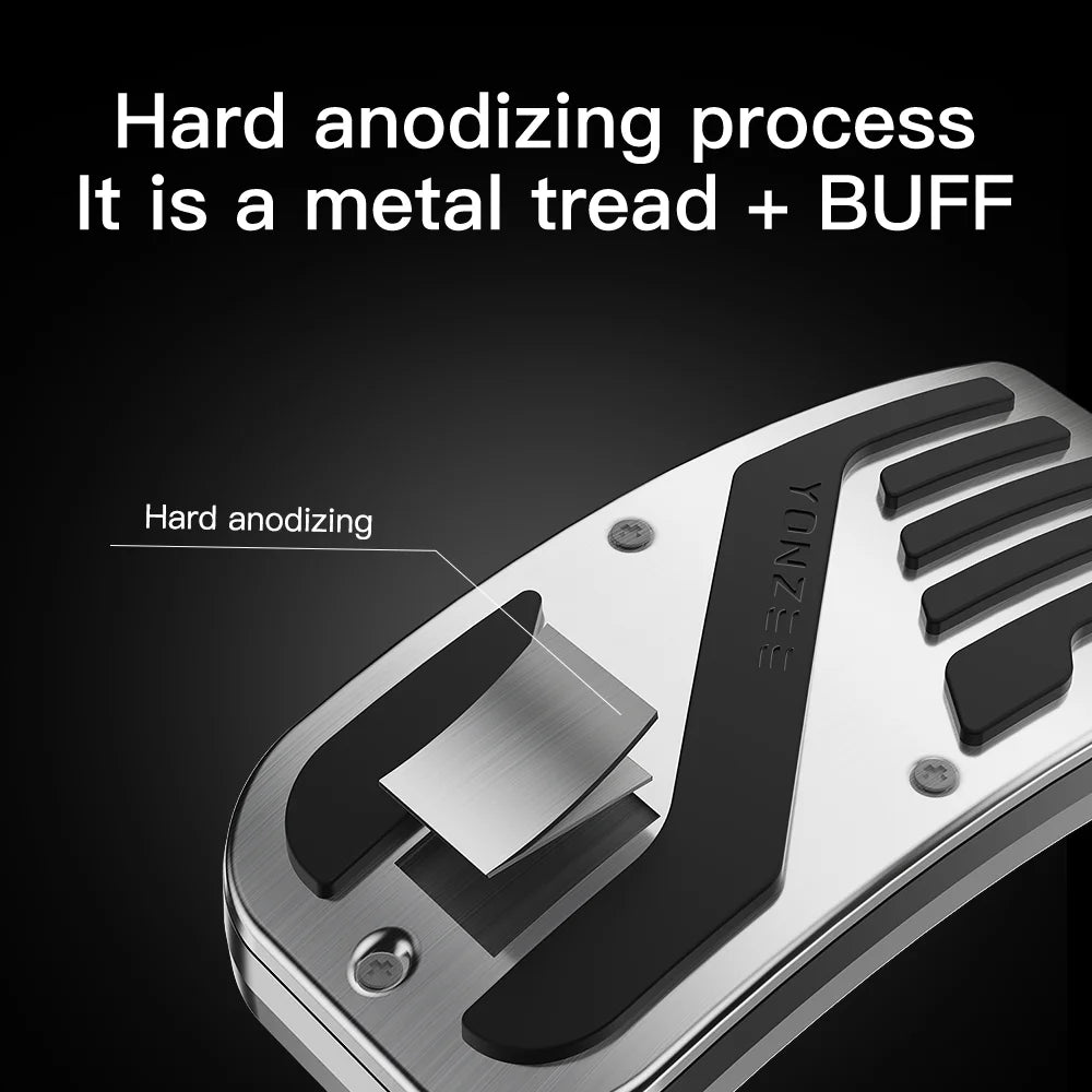YZ Tesla Model 3 and Y Highland 2017-2024 Foot Pedal Covers - Non-Slip Aluminum Alloy Accelerator, Gas, and Brake Pedals