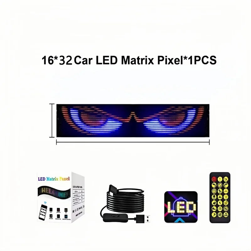 Programmable Flexible RGB LED Display Screen - USB-Powered Scrolling Sign with Bluetooth App, Custom Text & DIY Animations