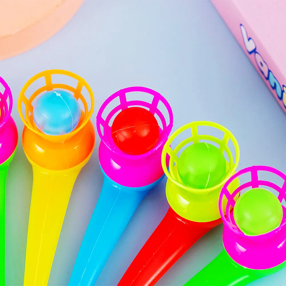 12Pcs Magic Blowing Pipe Floating Ball Game - Fun Kids Party Favors, Carnival Prizes, Christmas Keepsakes, Piñata Toys
