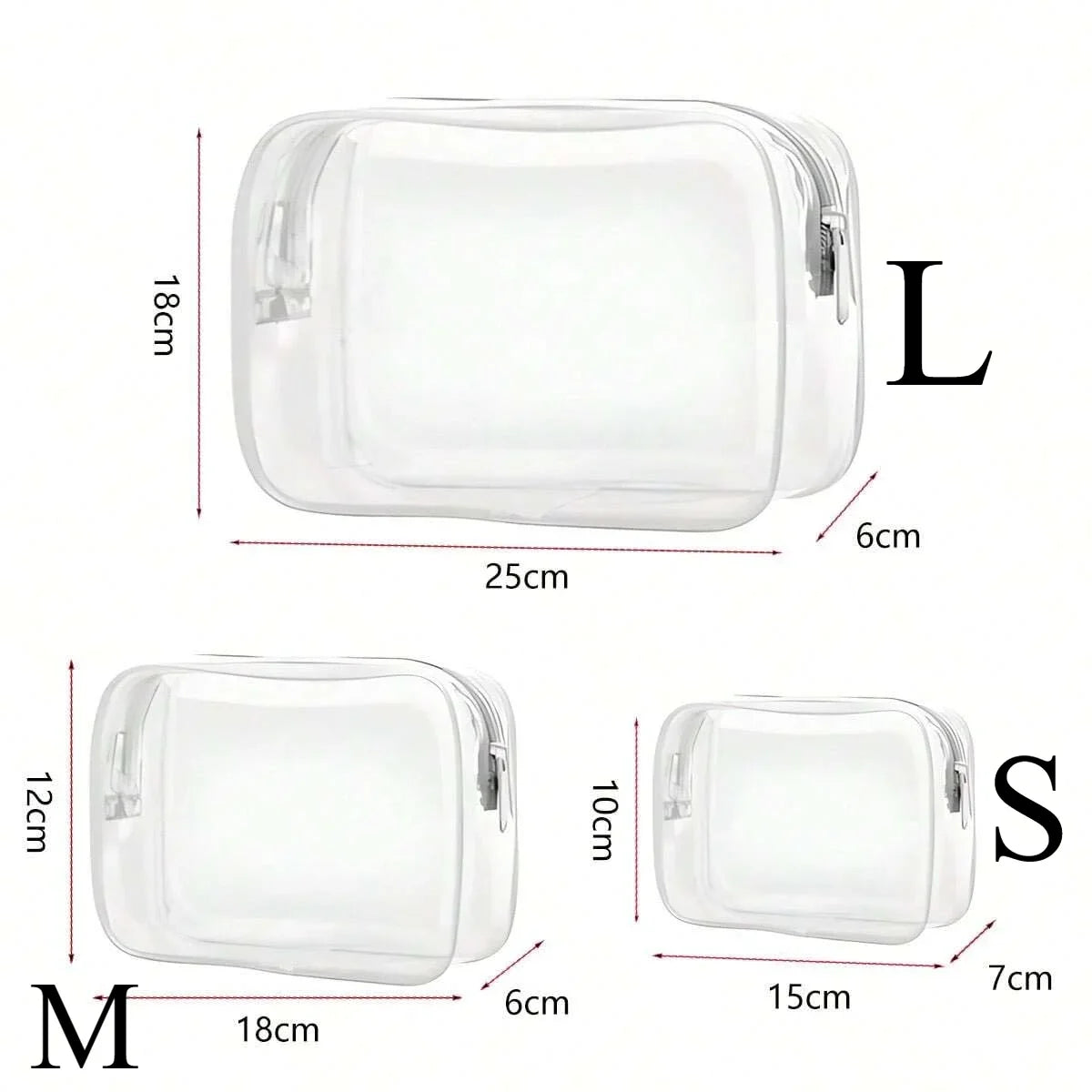 Clear Toiletry Bag β Portable Travel Makeup Organizer with Zipper, PVC Cosmetic Pouch, Airline Compliant